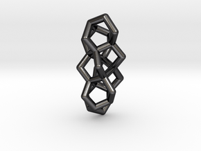 Six Membered Ring Helix II in Polished and Bronzed Black Steel