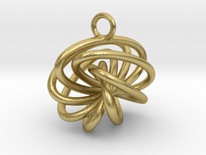 7-Knot Earring 15mm wide in Natural Brass