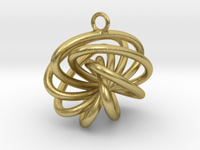 7-Knot Earring 20mm wide in Natural Brass