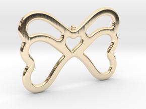 Butterfly Pendant / Necklace-21 in 14k Gold Plated Brass