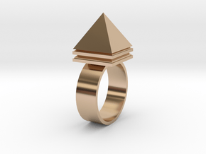 Pyramid Ring in 14k Rose Gold Plated Brass