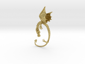 Dragon earrings  in Natural Brass