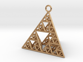 Sierpinski Tetrahedron earring with 32mm side in Natural Bronze