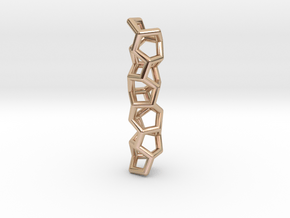 Six Membered Ring Helix I in 14k Rose Gold Plated Brass