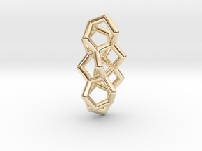Six Membered Ring Helix II in 14k Gold Plated Brass
