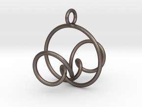 3D Spirograph projection erring 5 loops in Polished Bronzed-Silver Steel
