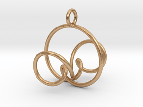 3D Spirograph projection erring 5 loops in Natural Bronze