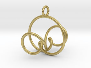 3D Spirograph projection erring 5 loops in Natural Brass