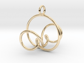 3D Spirograph projection erring 5 loops in 14K Yellow Gold