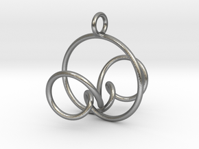 3D Spirograph projection erring 5 loops in Natural Silver