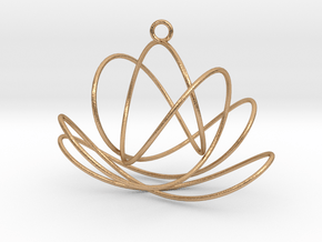3D Spirograph projection erring 7 loops in Natural Bronze