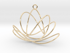 3D Spirograph projection erring 7 loops in 14k Gold Plated Brass