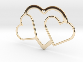 Hearts Necklace / Pendant-04 in 14K Yellow Gold