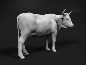 ABBI 1:20 Standing Cow 2 in White Natural Versatile Plastic