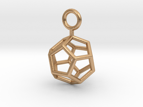 Simple Dodecahedron earring in Natural Bronze