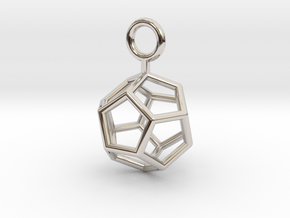 Simple Dodecahedron earring in Platinum