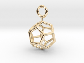Simple Dodecahedron earring in 14k Gold Plated Brass
