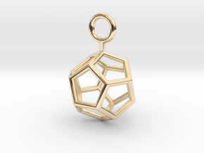Simple Dodecahedron earring in 14K Yellow Gold