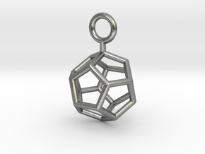 Simple Dodecahedron earring in Natural Silver