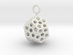 Level 2 Sierpinski Dodecahedron (small) in White Natural Versatile Plastic