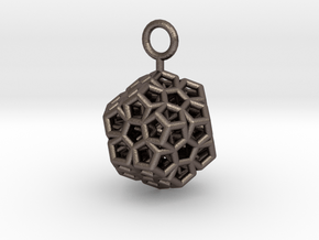 Level 2 Sierpinski Dodecahedron (small) in Polished Bronzed-Silver Steel
