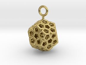 Level 2 Sierpinski Dodecahedron (small) in Natural Brass