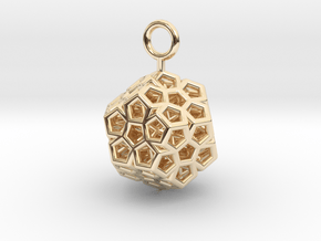Level 2 Sierpinski Dodecahedron (small) in 14k Gold Plated Brass