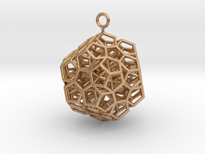 Level 2 Sierpinski Dodecahedron earring (medium) in Natural Bronze