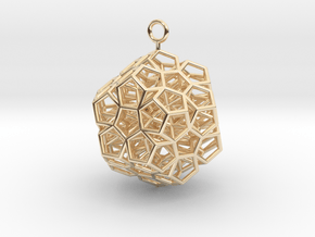 Level 2 Sierpinski Dodecahedron earring (medium) in 14k Gold Plated Brass