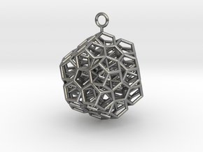 Level 2 Sierpinski Dodecahedron earring (medium) in Natural Silver