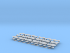 Picnic Tables Z Scale in Smooth Fine Detail Plastic