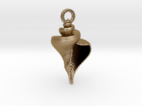 Shell Pendant in Polished Gold Steel