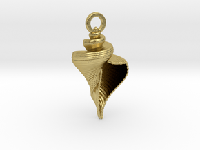 Shell Pendant in Natural Brass