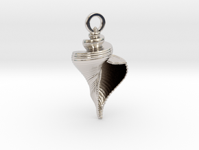 Shell Pendant in Rhodium Plated Brass
