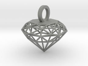 Wire Diamond Pendant in Gray PA12