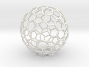 Goldberg polyhedron GP(3, 0) in White Natural Versatile Plastic: Large