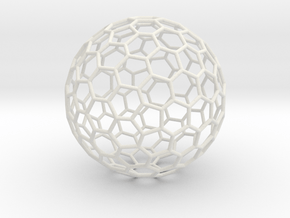 Goldberg polyhedron GP(2, 2) in White Natural Versatile Plastic: Extra Large
