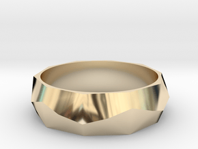 Ring with beautiful poly pattern for man and women in 14K Yellow Gold: 6.5 / 52.75