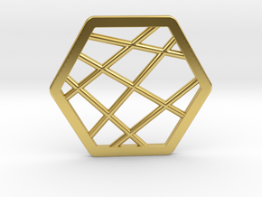 Hex Pendant in Polished Brass