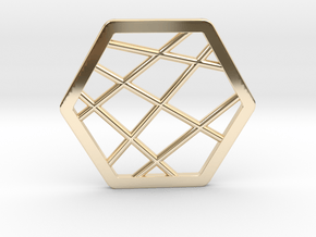 Hex Pendant in 14k Gold Plated Brass