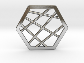 Hex Pendant in Polished Silver