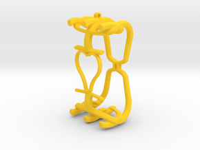 Hearts Cage Necklace-40 in Yellow Processed Versatile Plastic