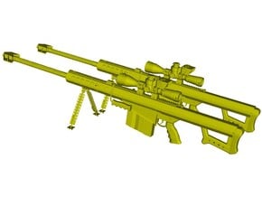 1/24 scale Barret M-82A1 / M-107 0.50" rifles x 2 in Tan Fine Detail Plastic