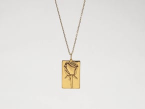 Rose Pendant in 18k Gold Plated Brass