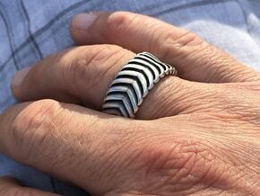 CARVER RING SIZE 11 in Antique Silver