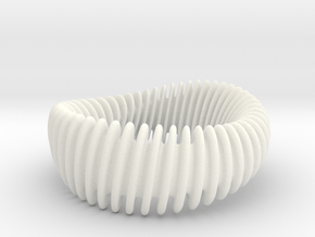 WAVE_012 reduce SMOOTH-Twist Wide Bracelet in White Processed Versatile Plastic