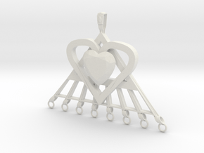Extra large Pi Heart for arts and crafts in White Natural Versatile Plastic: Extra Large