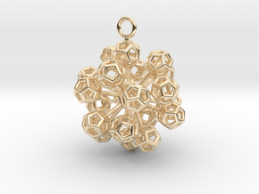 Dodecahedrons at vertex earrings in 14K Yellow Gold