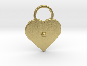 "a" Braille Heart in Natural Brass
