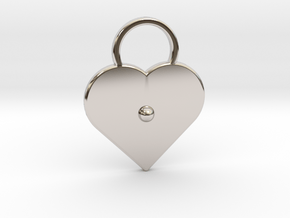 "a" Braille Heart in Platinum